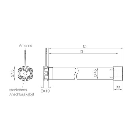 elero RolMotion/D+ M6-868 SH Funk-Rollladenmotor (mit geräuschloser Softbremse) #490140001