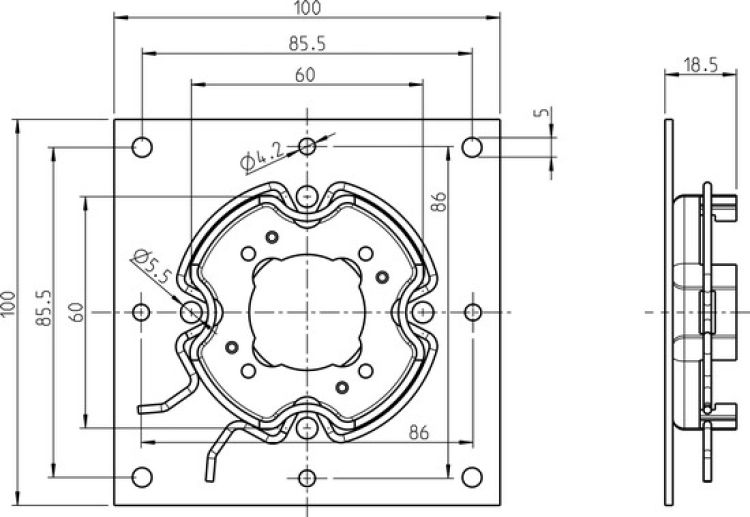 Rademacher Click-Antriebslager für VEKA und EXTE Aufsatzrollladenkästen Typ 4015K-01 #94401501