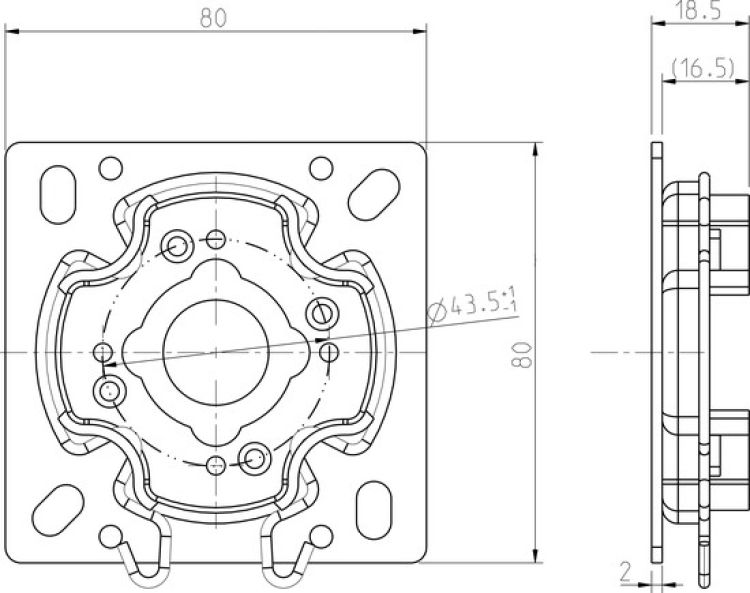 Rademacher Click- Universalantriebslager Befestigung am Mauerwerk und Vorbau-/Aufsatzelementen Typ 4015K-05 #94401505