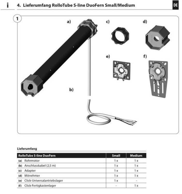 Rademacher SLDM 30/16PZ RolloTube S-line DuoFern Medium 30 Nm #23603075