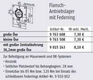 Somfy ➤ Flansch-Antriebslager mit Federring für Baureihe 50/60 #9763508✅ online kaufen!