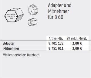 Somfy ➤ Adapter und Mitnehmer für Sechskant für B60 Baureihe 50 #9701122 #9751011✅ online kaufen!