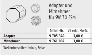 Somfy ➤ Adapter und Mitnehmer für Achtkant SW 70 Baureihe 60 #9705340 #9761002✅ online kaufen!