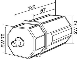 Rademacher ➤ Rademacher ➤ Walzenkapsel für SW70, Achsstift ø 12 mm Einstecklänge 67 mm Typ 4031✓ #96000015✓ kaufen✅